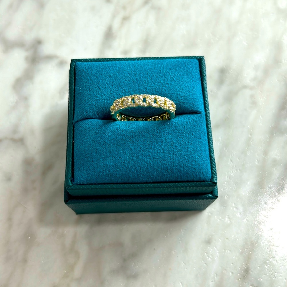 1-ct. GRA Moissanite chain link style ring